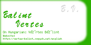 balint vertes business card